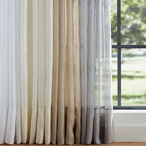 SOLD - Pottery Barn Belgian Flax Linen Sheer curtain panel - Picture 7 of 7